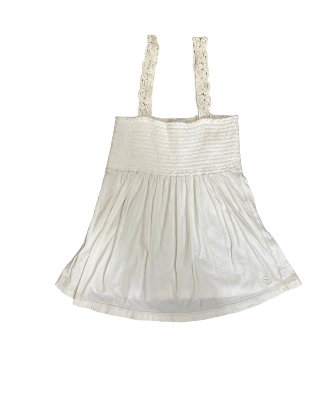 Abercrombie & Fitch Cream Smocked Tank Dress/Top Size M